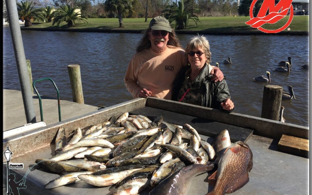 Catching Specks and Reds with Mrs Ginny and Mr Joe / New Orleans Fishing Report 1/16/2016